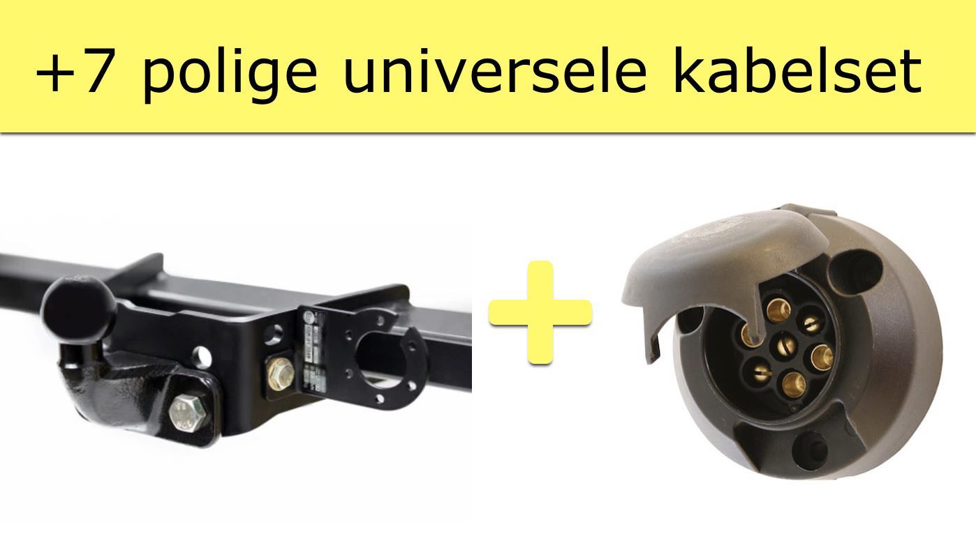 Vaste trekhaak + 7 polige universele kabelset | Toyota Hilux Met trekhaakbalk Pick Up, dubbel cabine | 01/2005 - 10/2010