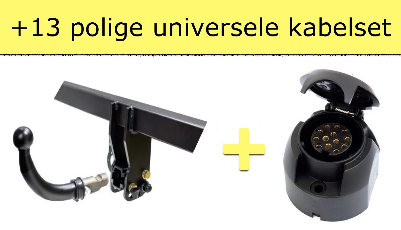 Horizontaal afneembare trekhaak + 13 polige universele kabelset