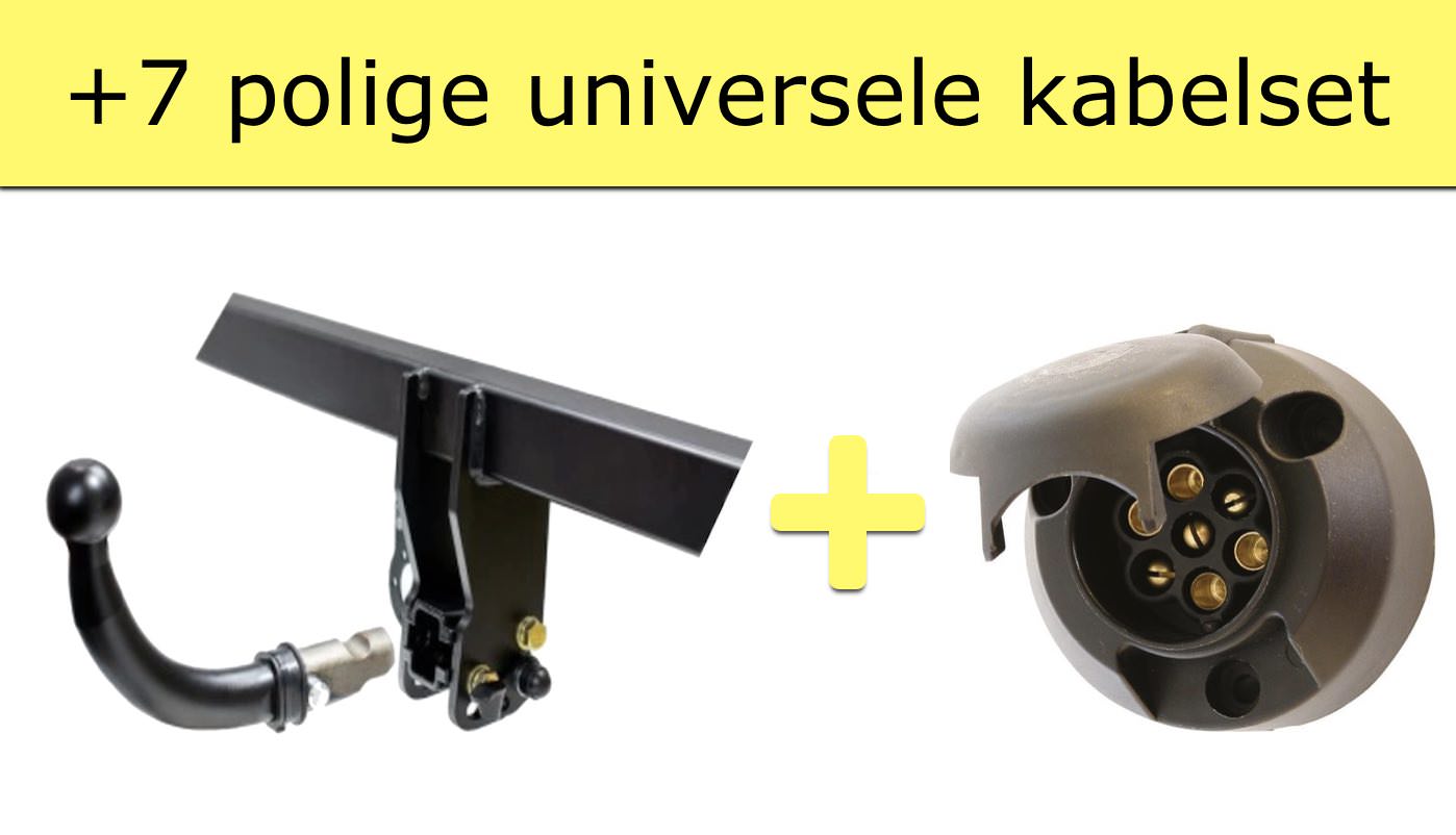 Horizontaal afneembare trekhaak + 7 polige universele kabelset