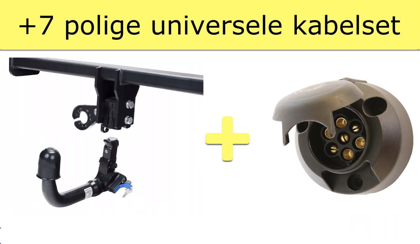 Verticaal afneembare trekhaak + 7 polige universele kabelset