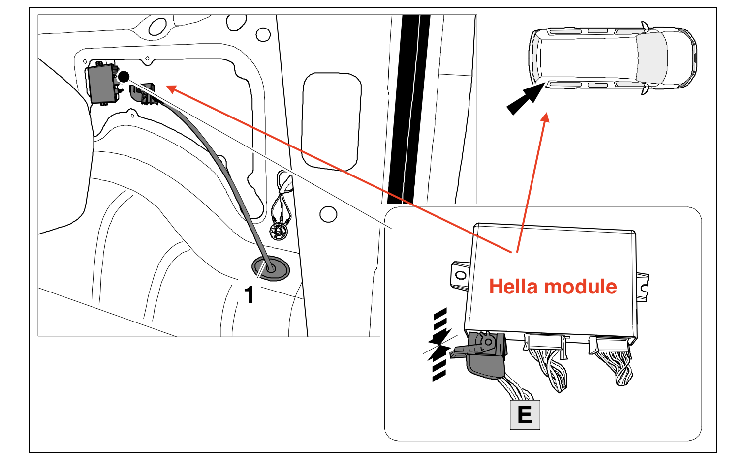 auto MET  trailer module Hella achterin voertuig (chassisnummer PR code: 1D8 of 1M7)