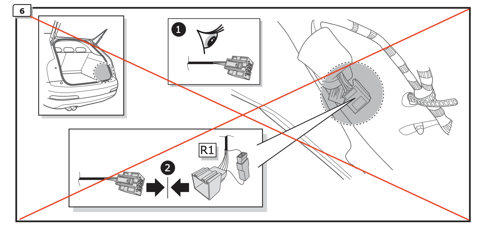 Auto ZONDER kabelset voorbereiding