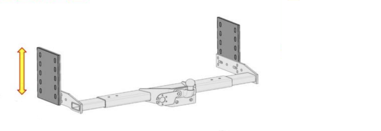 Koppelplaten variabele trekhaak camper