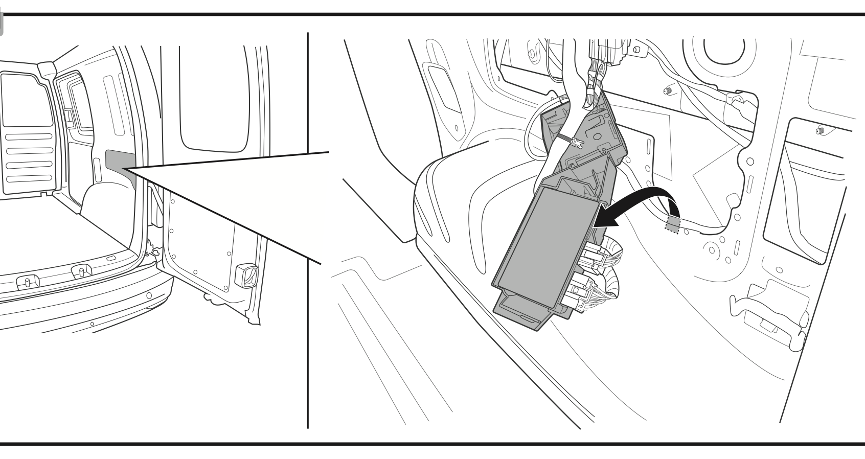 auto MET trailer module rechtsachterin het voertuig
