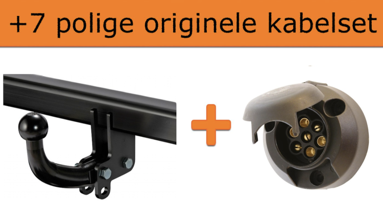 Vaste trekhaak + 7 polige originele kabelset | Audi A6 (type C7) 4 deurs, Sedan | 10/2014 - 05/2018