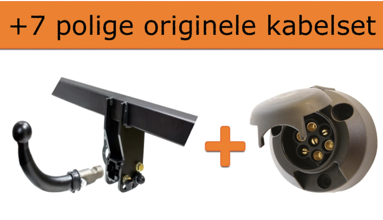 Horizontaal afneembare trekhaak + 7 polige originele kabelset | Audi A6 (type C7) 4 deurs, Sedan | 10/2014 - 05/2018