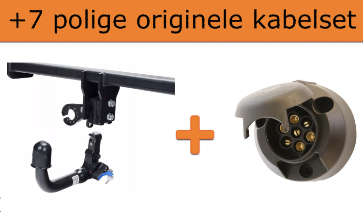 Verticaal afneembare trekhaak + 7 polige originele kabelset | Audi A6 (type C7) 4 deurs, Sedan | 10/2014 - 05/2018